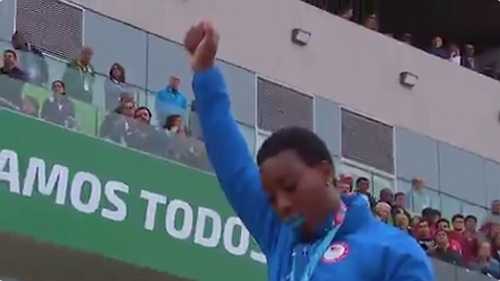 Americans Protest Trump, Injustice In U.S. On Medals Stand At Pan Am Games