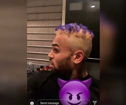 Chris Brown Goes Blond and Purple, Fans Go for the Jokes Chris Brown Goes Blond and Purple, Fans Go for the Jokes