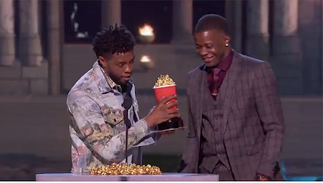 Chadwick Boseman Gives MTV Movie Award To Waffle House Hero