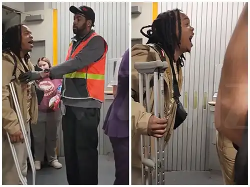 Viral video shows man on crutches lash out on airport worker over wheelchair delivery - Face2Face Africa