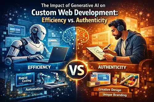 Generative AI on Custom Web Development: Efficiency vs. Authenticity