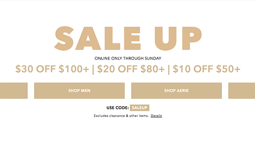 The More You Spend, the More You Save at American Eagle, This Weekend Only