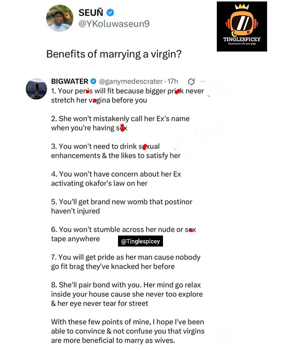 Nigerian Man Lists 8 Benefits of Marrying a Virgin