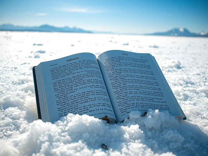 Three small altars of paper lie open in the snow,  three mouths of the same voice speaking through...